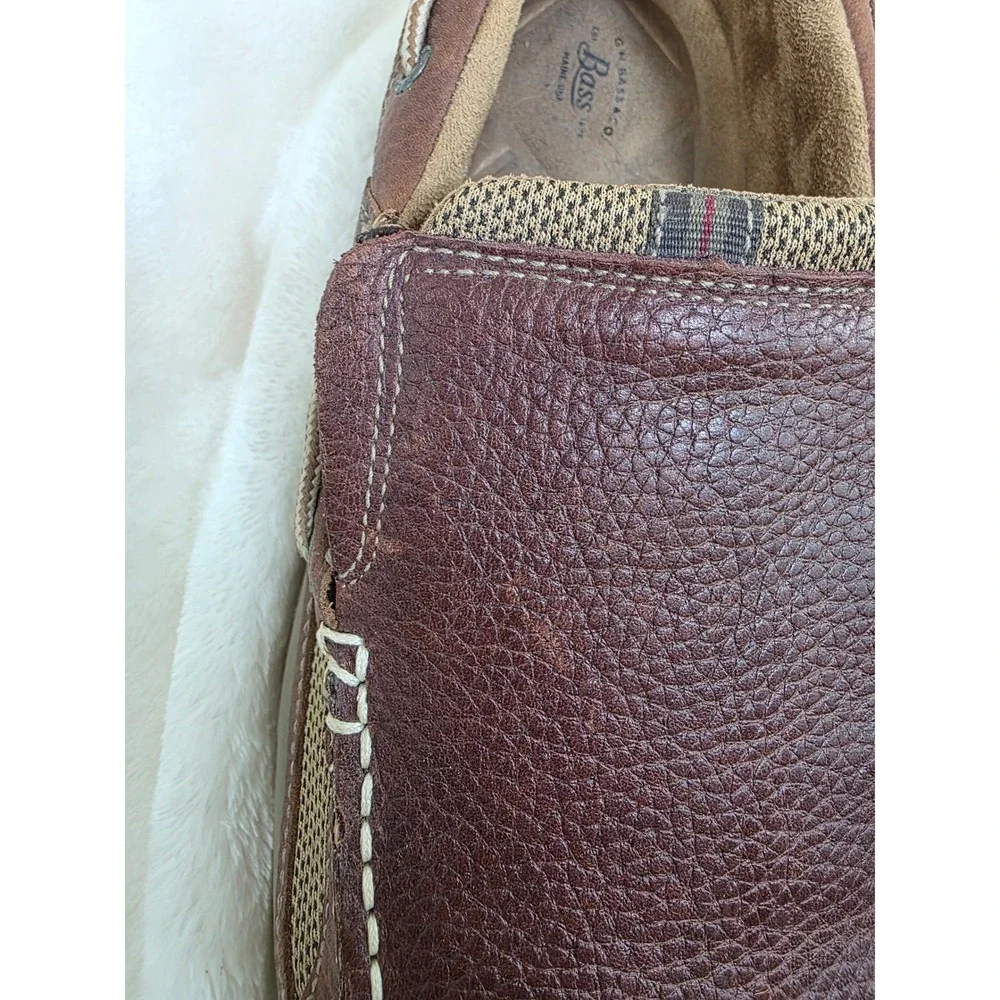 G.H. Bass & Co. Mens Brown Leather Slip On Loafer Shoes Size‎ 13
